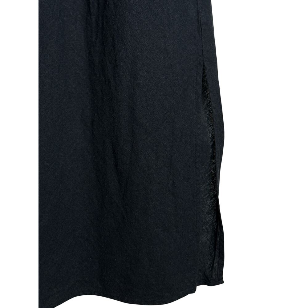 A New Day Black Linen Blend Slip Dress XL Midi Maxi Adjustable Straps - Picture 4 of 8